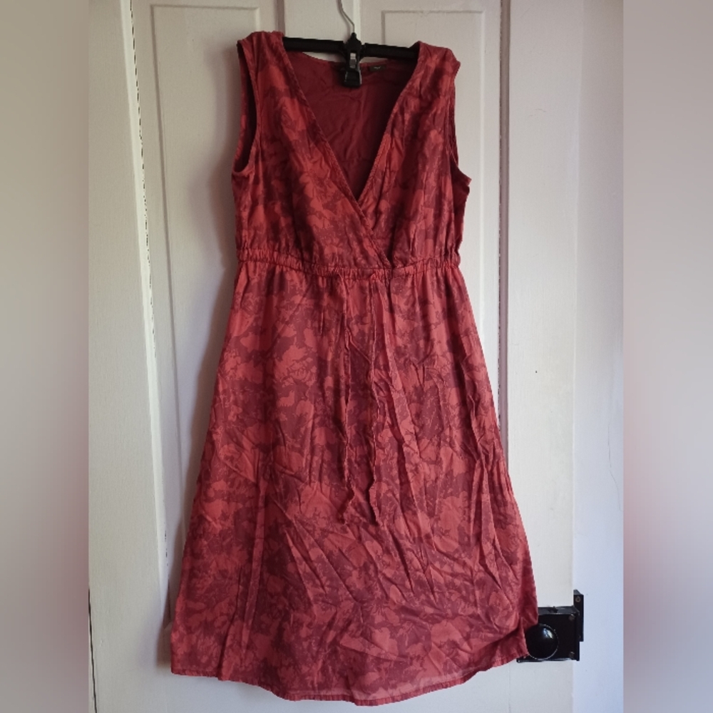 Eddie Bauer Red Floral Midi Dress